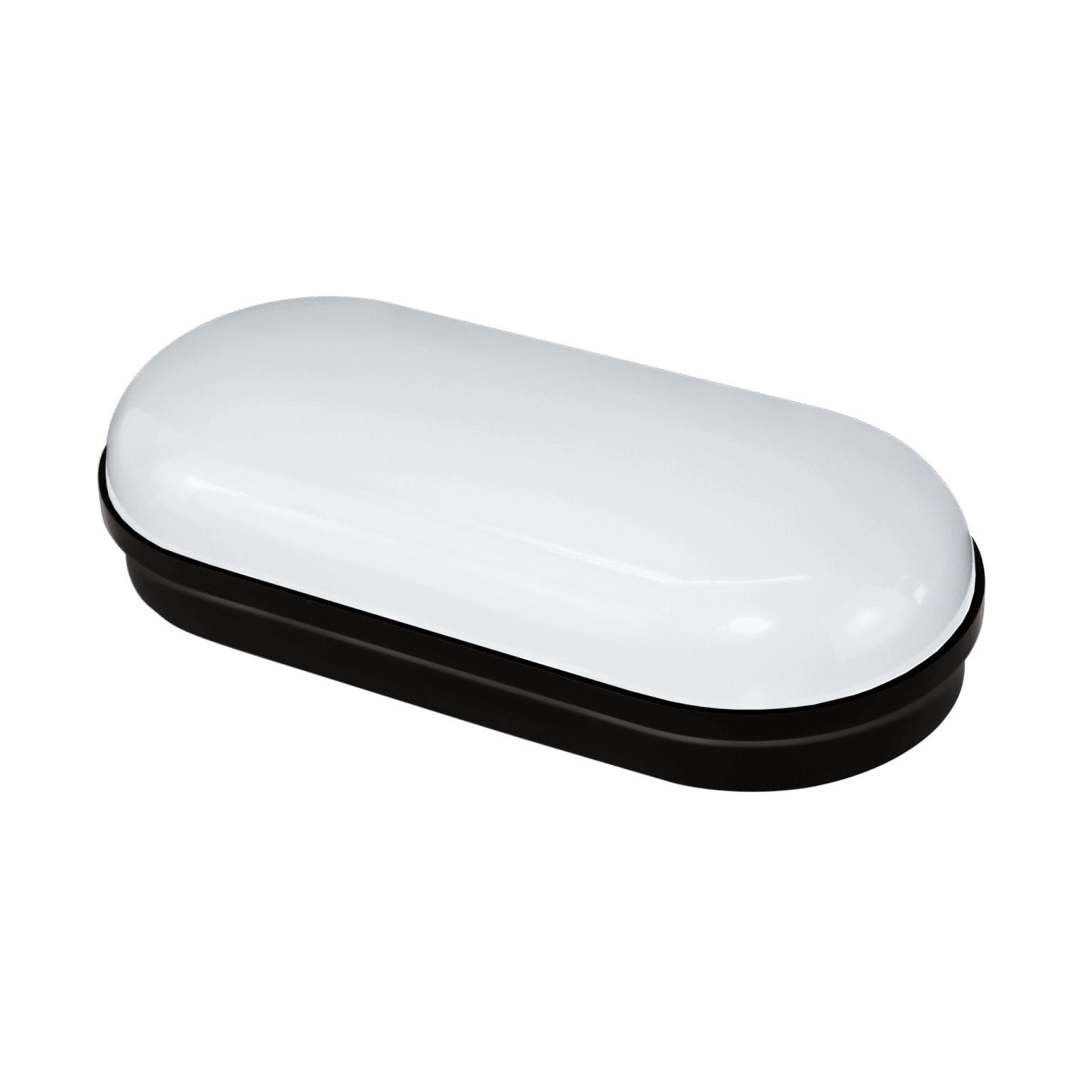 Luminária LED Oval Preta Bivolt
