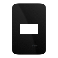 Placa de vidrio 4x2 1/3 + Soporte - Negra
