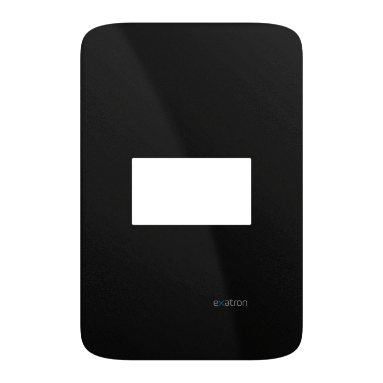 Placa Glass 4x2 1/3 + Suporte - Preto