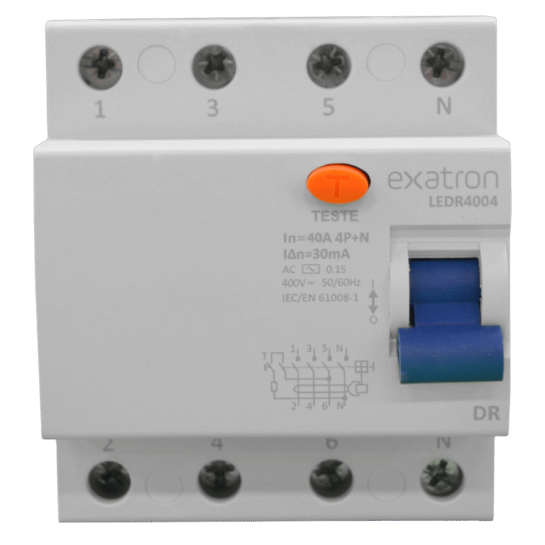Dispositivo de proteção interruptor diferencial residual 4P 40A/30mA