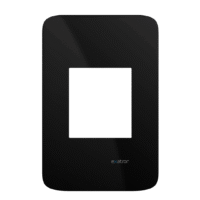 Placa de vidrio 4x2 2/3 + Soporte - Negra