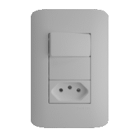 Conjunto 4x2: 1 interruptor bipolar simple + 1 toma 2P+T 10A/250V