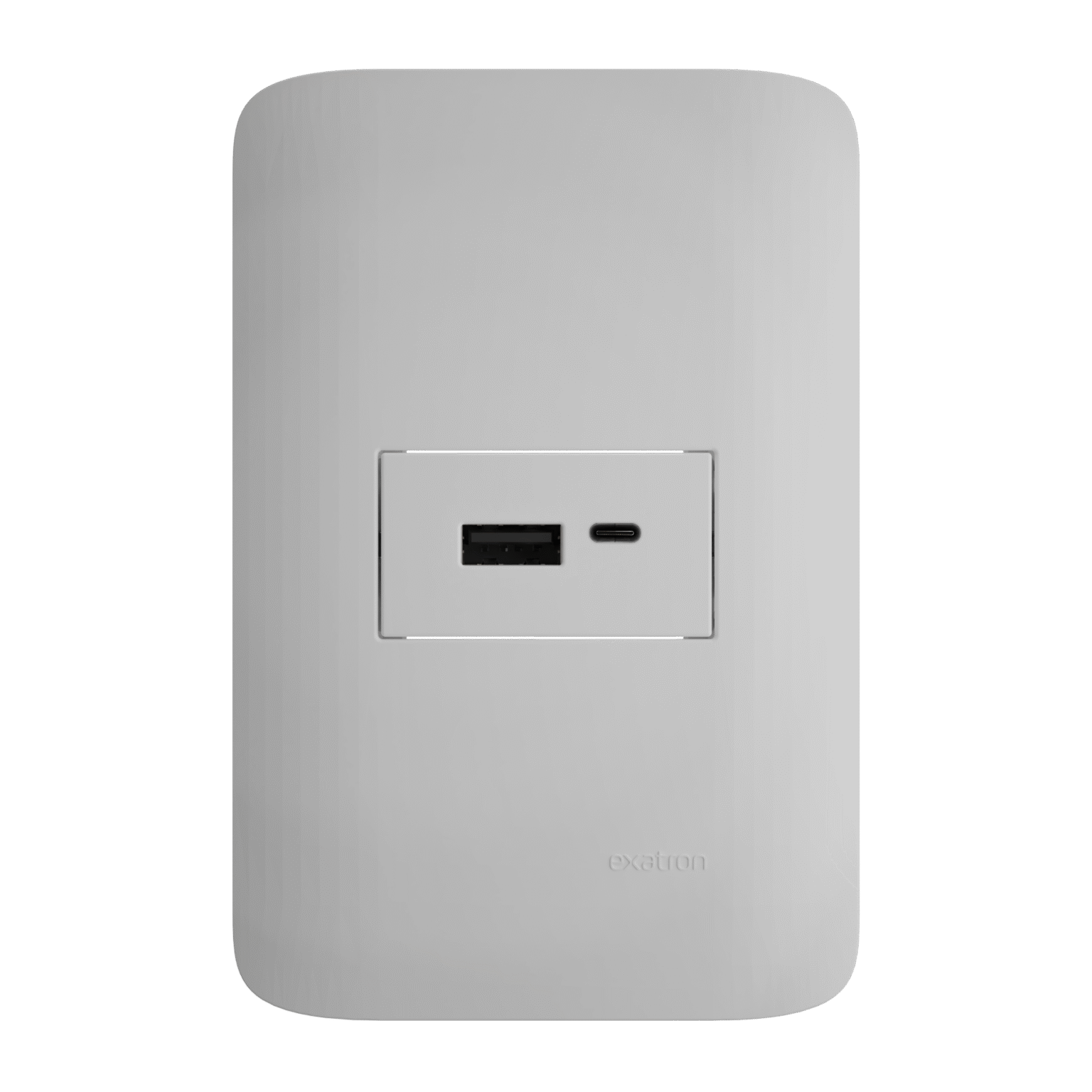Conjunto 4X2 com tomada USB saídas Tipo A-C 5V 2.1A