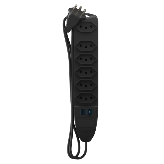 6-Outlet Power Strip - Black