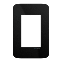 Placa de vidrio 4x2 3/3 + Soporte - Negra