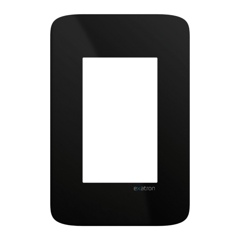 Placa Glass 4x2 3/3 + Suporte - Preto