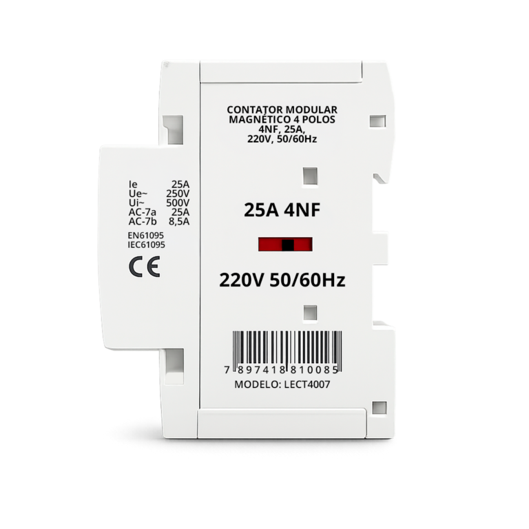 Contator Modular Magnético 4 Polos, 4NF, 25A, 220V