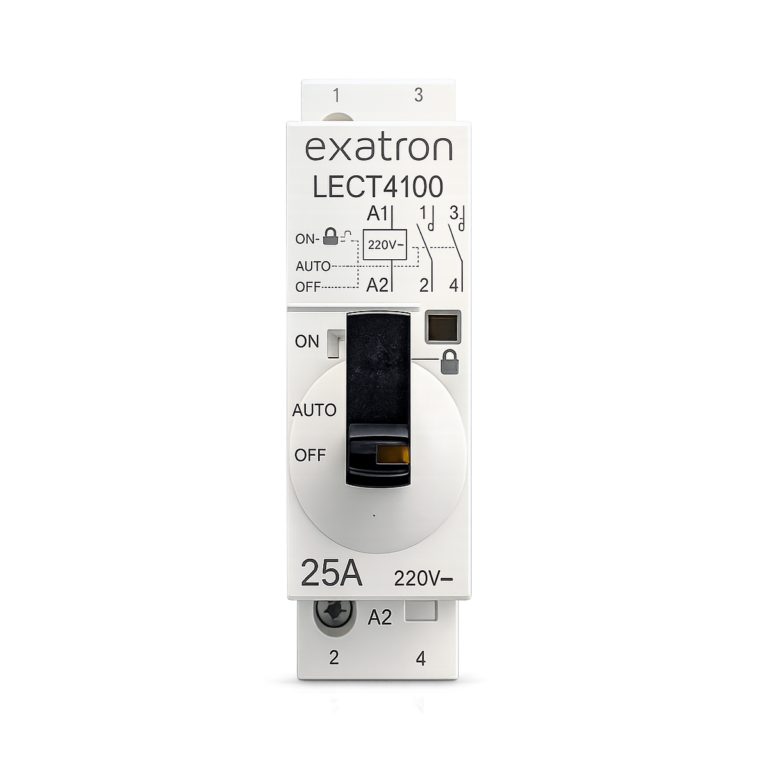 Contator Circuitos de Comando Modular com chave 2 Polos, 2NA, 25A, 220V