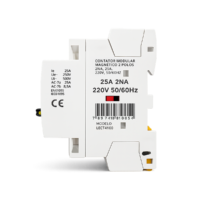 Contator Circuitos de Comando Modular com chave 2 Polos, 2NA, 25A, 220V