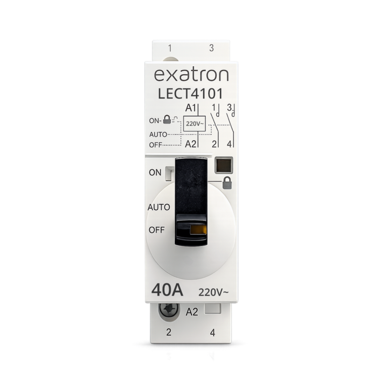 Contator Circuitos de Comando Modular com chave 2 Polos, 2NA, 40A, 220V