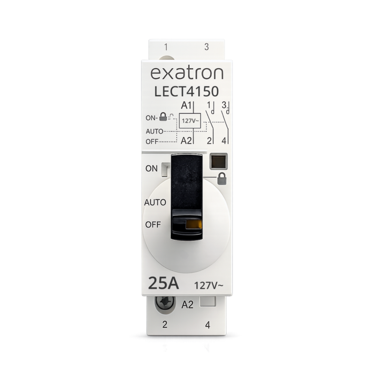 Contator Circuitos de Comando Modular com chave 2 Polos, 2NA, 25A, 127V
